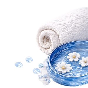 Spa tranquility with blue and white elements